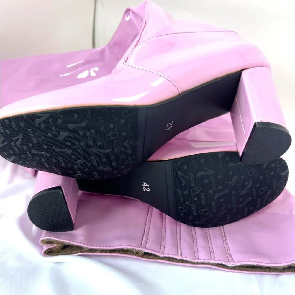 Pink Thigh High Boots Over the Knee Platforms Go Go Boots Size 42